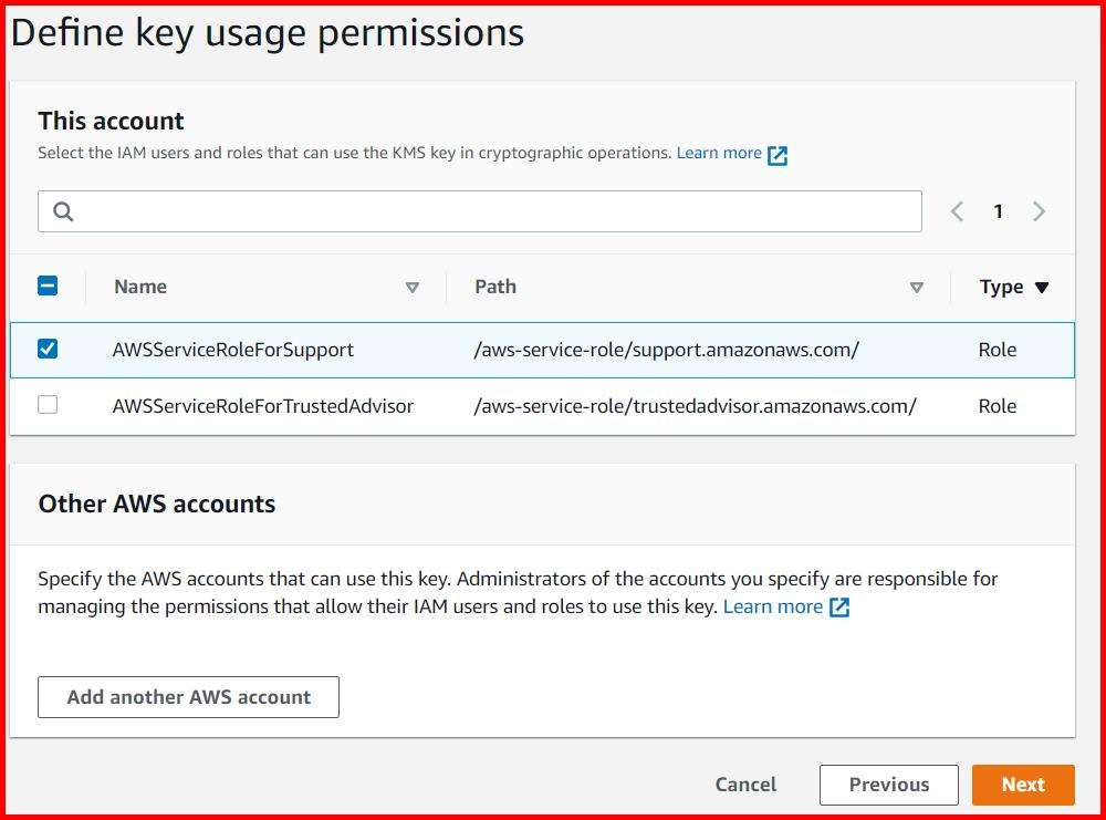 Picture showing a screen to select the usage permissions